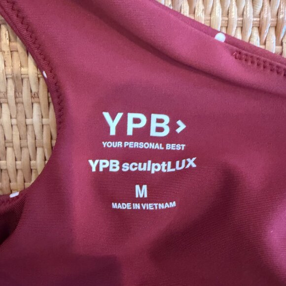 Abercrombie YPB sculptLUX Burgundy Polka Dot Tank Top & Skort Set Size M - Picture 4 of 8